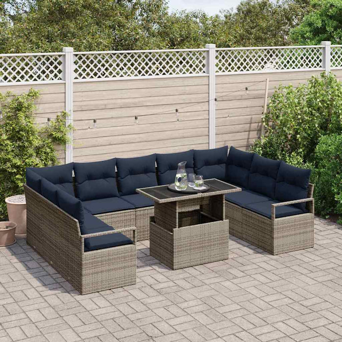 Set de canapele pentru grădină 10 pcs Gri și albastru marin - WALTI WALTI