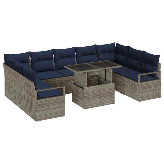 Set de canapele pentru grădină 10 pcs Gri și albastru marin - WALTI WALTI