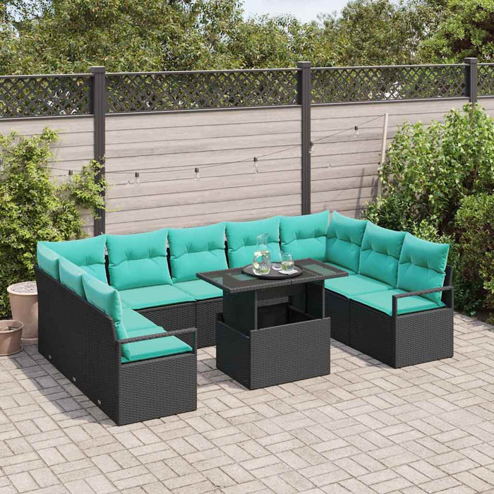 Set de canapele pentru grădină 10 pcs Negru și Albastru - WALTI WALTI