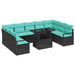 Set de canapele pentru grădină 10 pcs Negru și Albastru - WALTI WALTI