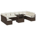 Set de canapele pentru grădină cu pernă 11 pcs maro și crem - WALTI WALTI