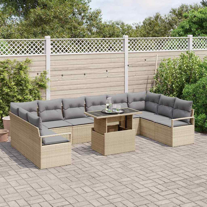 Set de canapele pentru grădină Manual 11 pcs bej și gri deschis - WALTI WALTI
