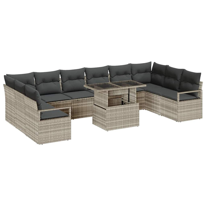 Set de canapele pentru grădină 11 pcs Gri deschis poliratan - WALTI WALTI