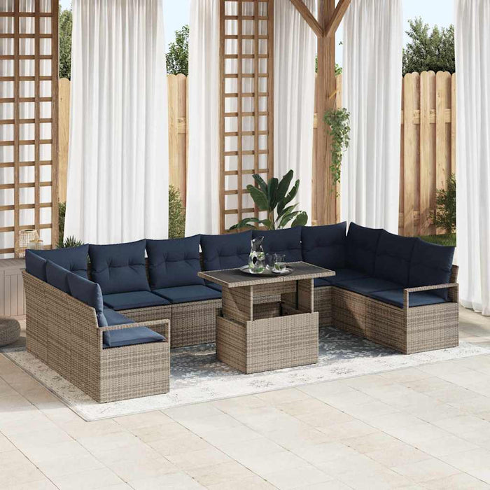 Set de canapele pentru grădină 11 pcs Gri și albastru marin - WALTI WALTI