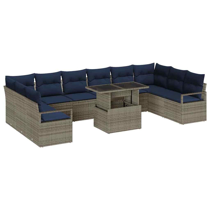 Set de canapele pentru grădină 11 pcs Gri și albastru marin - WALTI WALTI