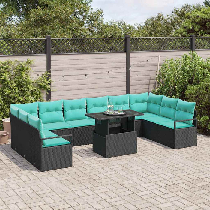 Set de canapele pentru grădină 11 pcs Negru și albastru - WALTI WALTI