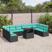 Set de canapele pentru grădină 11 pcs Negru și albastru - WALTI WALTI