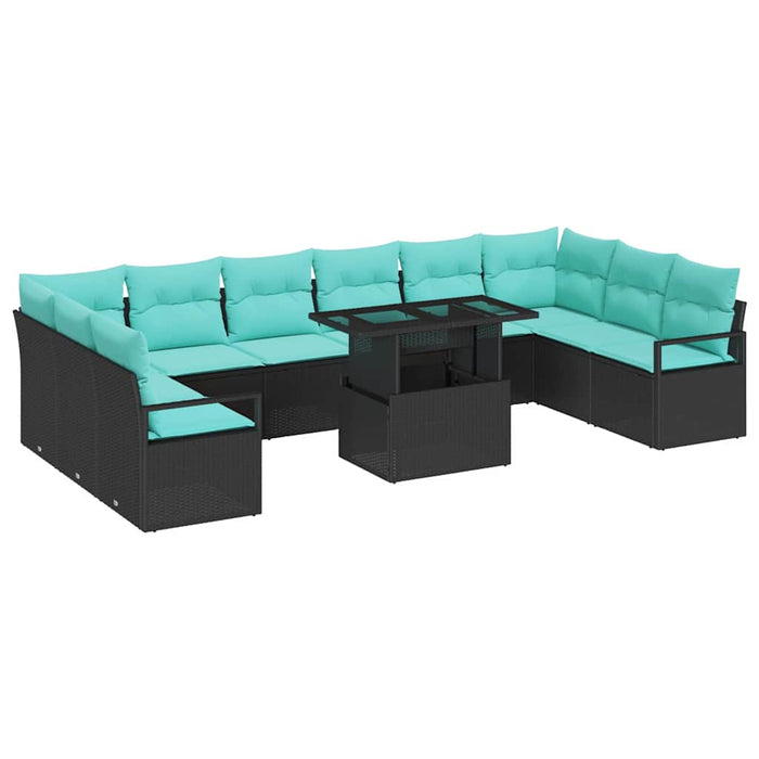 Set de canapele pentru grădină 11 pcs Negru și albastru - WALTI WALTI