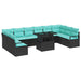 Set de canapele pentru grădină 11 pcs Negru și albastru - WALTI WALTI