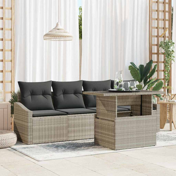 Set de canapele pentru grădină cu pernă 5 pcs Gri deschis - WALTI WALTI