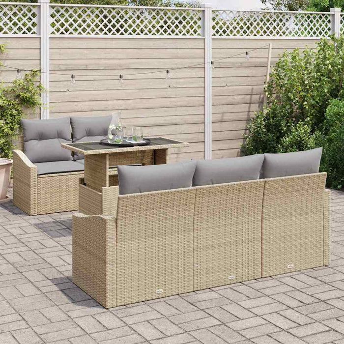 Set de canapele pentru grădină 6 pcs bej și gri deschis - WALTI WALTI
