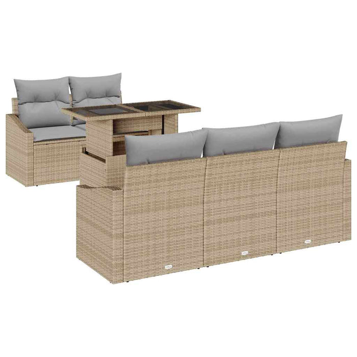 Set de canapele pentru grădină 6 pcs bej și gri deschis - WALTI WALTI
