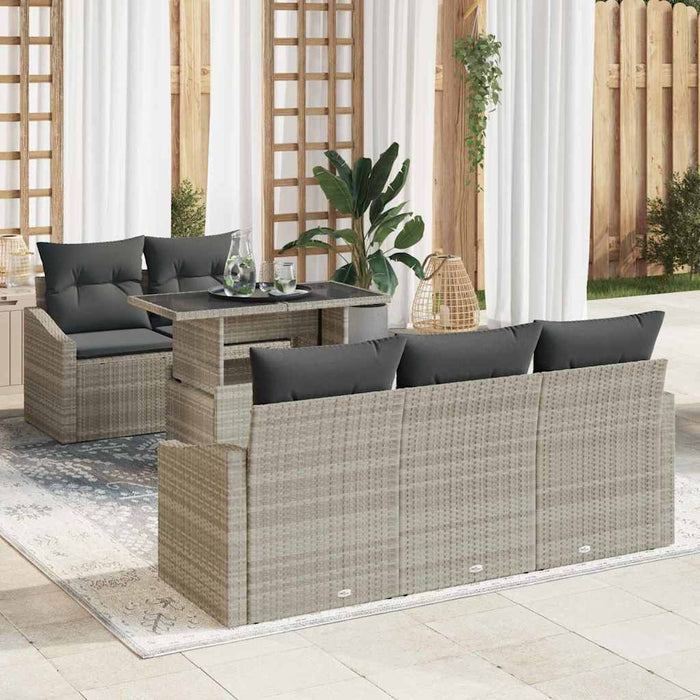 Set de canapele pentru grădină cu pernă 6 pcs Gri deschis - WALTI WALTI