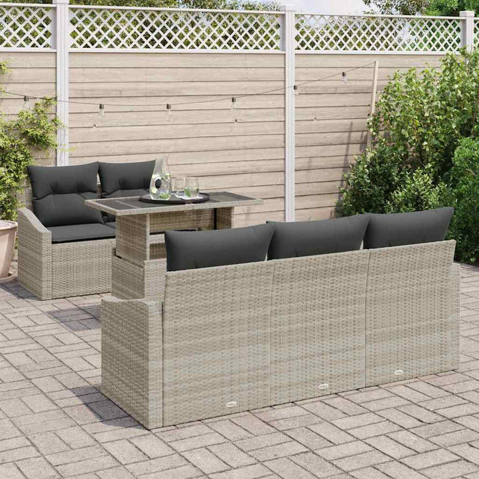 Set de canapele pentru grădină cu pernă 6 pcs Gri deschis - WALTI WALTI