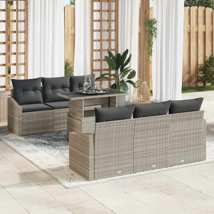 Set de canapele pentru grădină cu pernă 7 pcs Gri deschis - WALTI WALTI