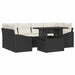Set de canapele pentru grădină cu pernă 7 pcs negru și crem - WALTI WALTI