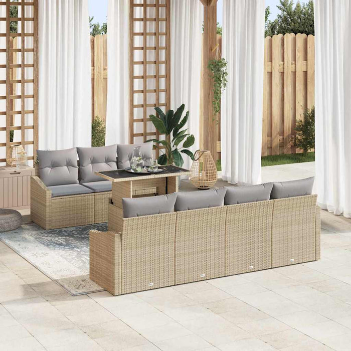 Set de canapele pentru grădină 8 pcs bej și gri deschis - WALTI WALTI