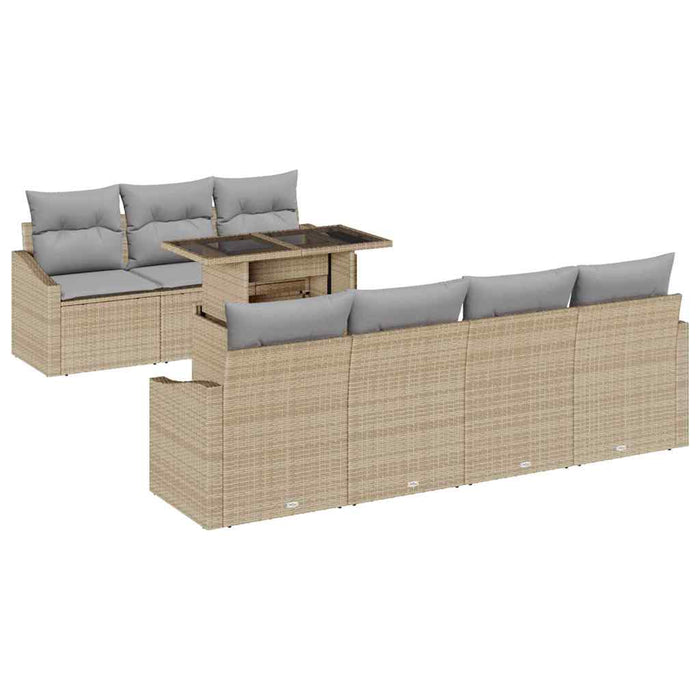 Set de canapele pentru grădină 8 pcs bej și gri deschis - WALTI WALTI