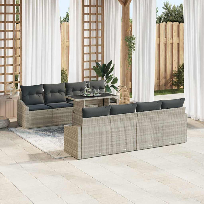 Set de canapele pentru grădină cu pernă 7 pcs Gri deschis - WALTI WALTI