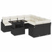 Set de canapele pentru grădină cu pernă 9 pcs negru și crem - WALTI WALTI