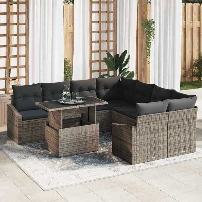 Set de canapele pentru grădină 9 pcs Gri 100 x 55 x 73 cm - WALTI WALTI