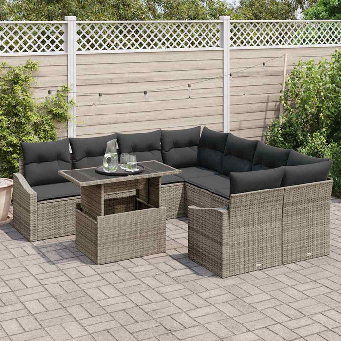 Set de canapele pentru grădină 9 pcs Gri 100 x 55 x 73 cm - WALTI WALTI