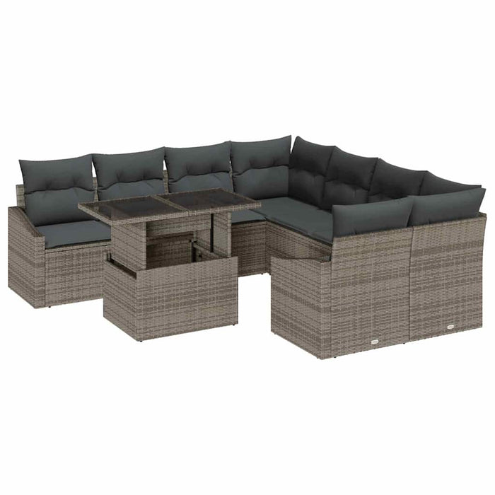 Set de canapele pentru grădină 9 pcs Gri 100 x 55 x 73 cm - WALTI WALTI