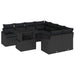 Set de canapele pentru grădină cu pernă 9 pcs Negru poliratan - WALTI WALTI