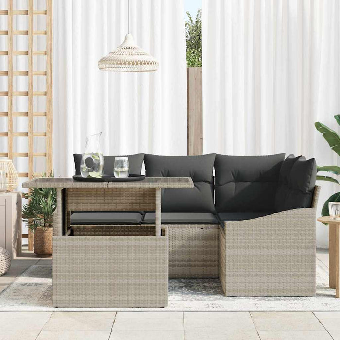 Set de canapele pentru grădină cu pernă 5 pcs Gri deschis - WALTI WALTI