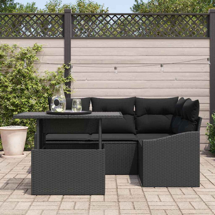 Set de canapele pentru grădină 5 pcs Negru 100 x 55 x 73 cm - WALTI WALTI