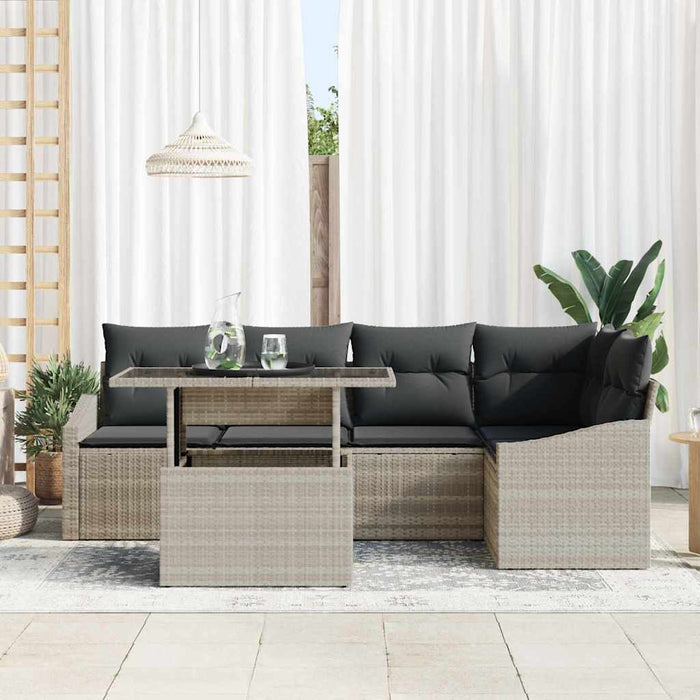 Set de canapele pentru grădină cu pernă 6 pcs Gri deschis - WALTI WALTI