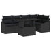 Set de canapele pentru grădină cu pernă 6 pcs Negru poliratan - WALTI WALTI