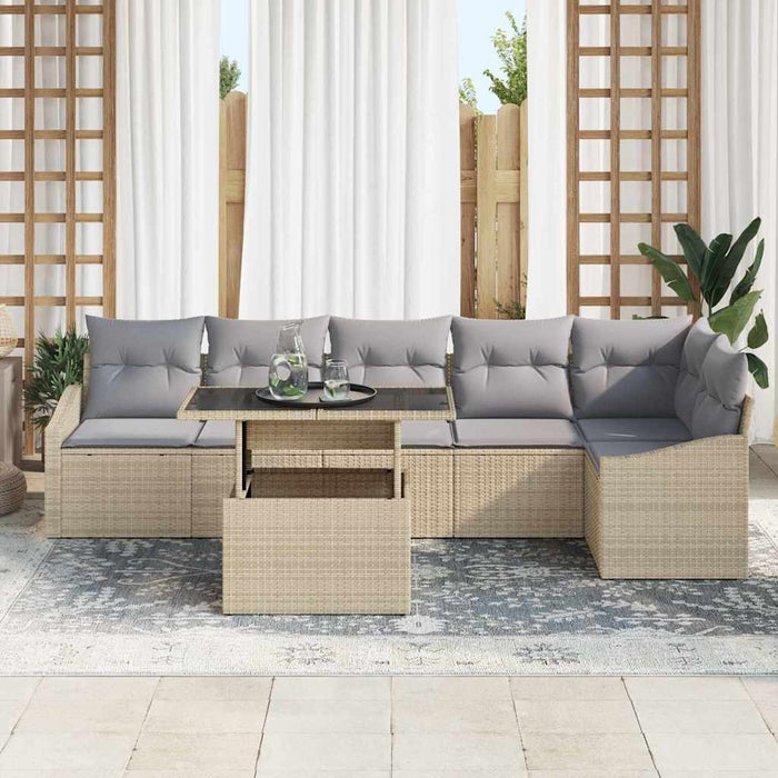 Set de canapele pentru grădină 7 pcs bej și gri deschis - WALTI WALTI