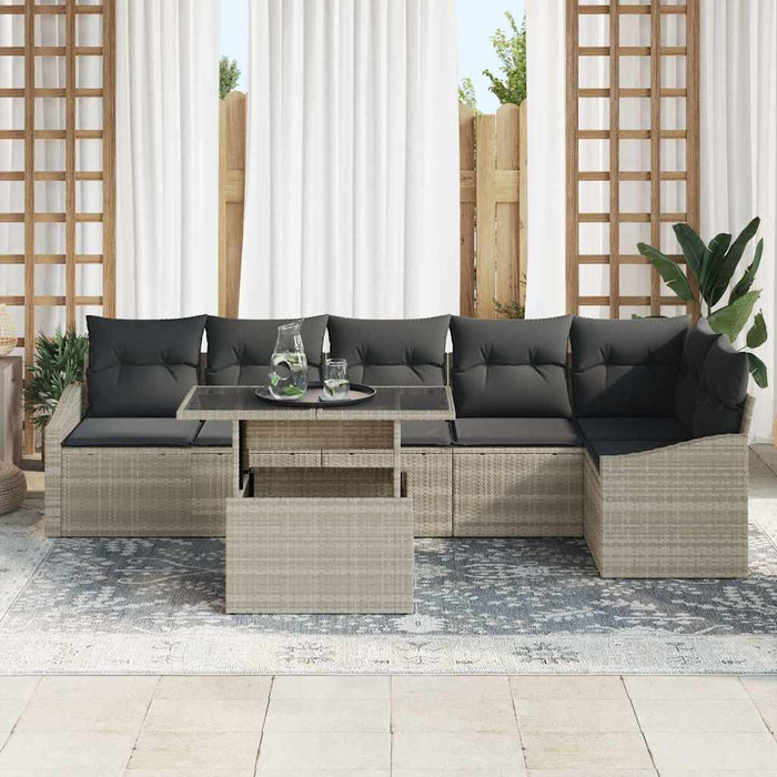 Set de canapele pentru grădină cu pernă 7 pcs Gri deschis - WALTI WALTI