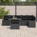Set de canapele pentru grădină cu pernă 7 pcs Negru poliratan - WALTI WALTI