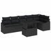 Set de canapele pentru grădină cu pernă 7 pcs Negru poliratan - WALTI WALTI