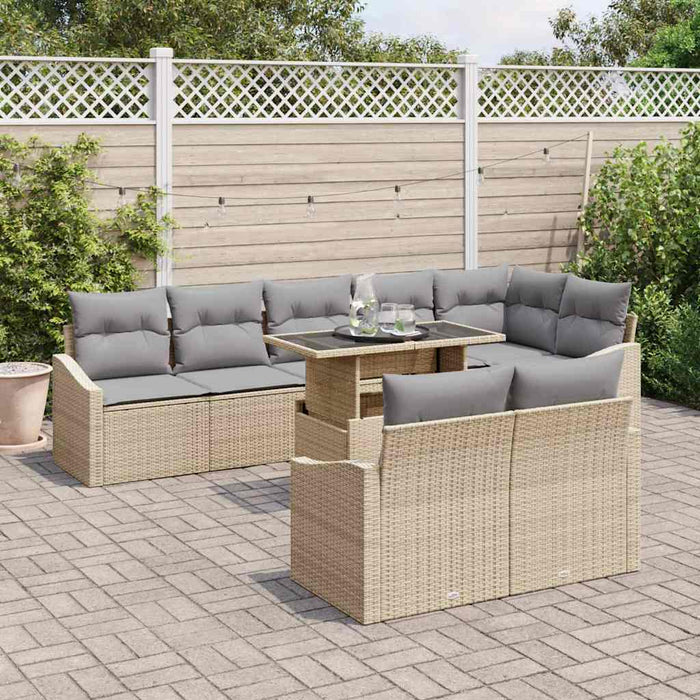 Set de canapele pentru grădină Manual 9 pcs bej și gri deschis - WALTI WALTI