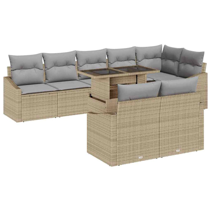 Set de canapele pentru grădină Manual 9 pcs bej și gri deschis - WALTI WALTI