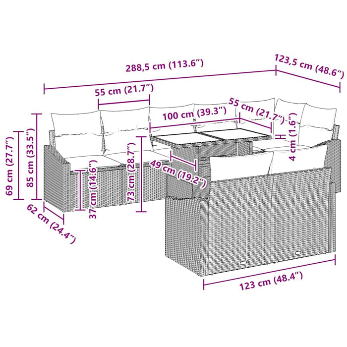 Set de canapele pentru grădină Manual 9 pcs bej și gri deschis - WALTI WALTI