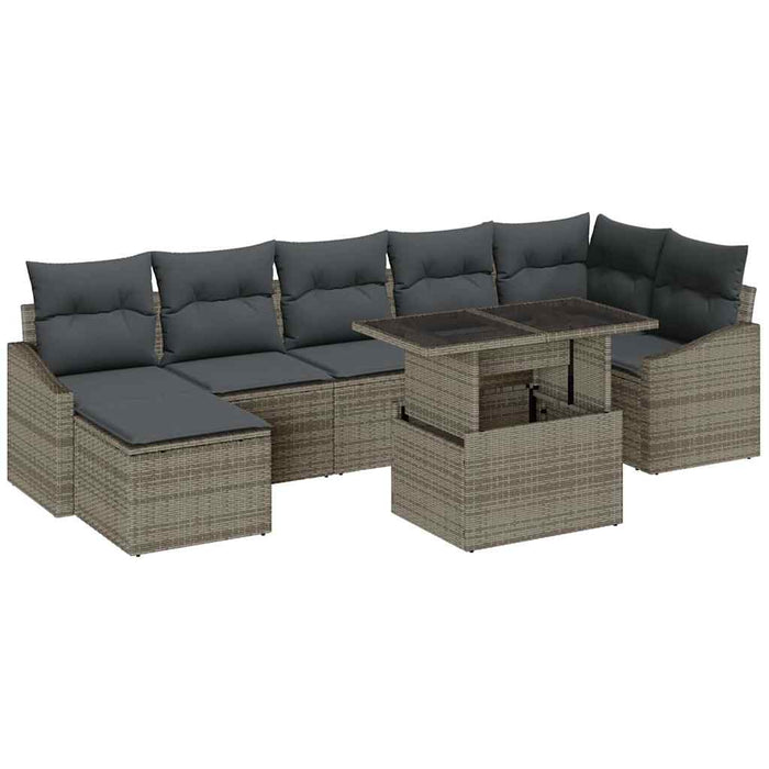 Set de canapele pentru grădină cu pernă 8 pcs Gri - WALTI WALTI
