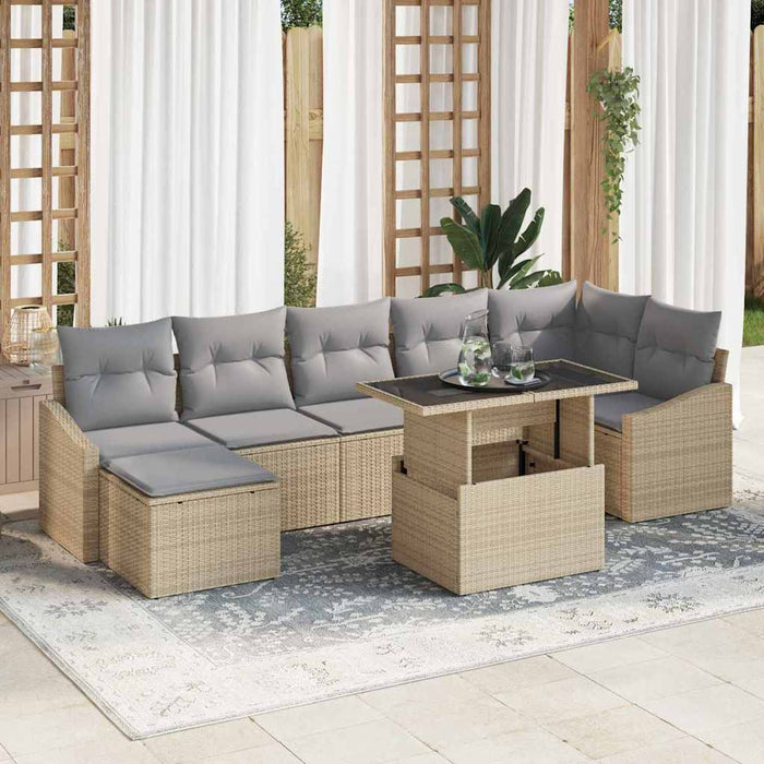 Set de canapele pentru grădină 8 pcs bej și gri deschis - WALTI WALTI