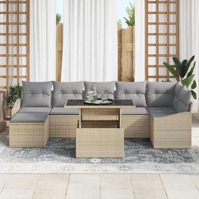 Set de canapele pentru grădină 8 pcs bej și gri deschis - WALTI WALTI
