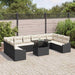 Set de canapele pentru grădină cu pernă 11 pcs negru și crem - WALTI WALTI