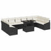 Set de canapele pentru grădină cu pernă 11 pcs negru și crem - WALTI WALTI