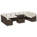 Set de canapele pentru grădină cu pernă 11 pcs maro și crem - WALTI WALTI