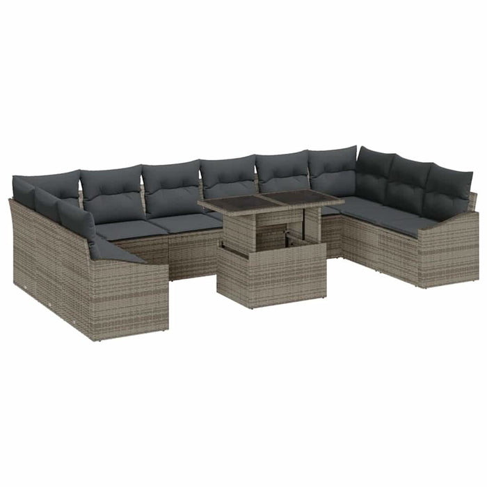Set de canapele pentru grădină 11 pcs Gri 100 x 55 x 73 cm - WALTI WALTI