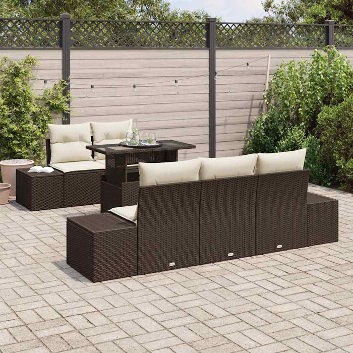 Set de canapele pentru grădină cu pernă 6 pcs maro și crem - WALTI WALTI