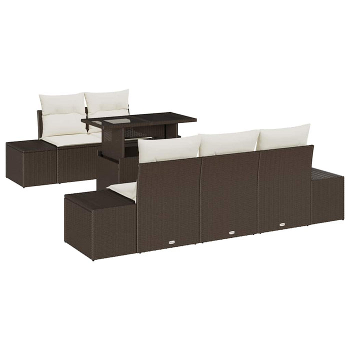 Set de canapele pentru grădină cu pernă 6 pcs maro și crem - WALTI WALTI