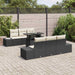 Set de canapele pentru grădină cu pernă 7 pcs negru și crem - WALTI WALTI