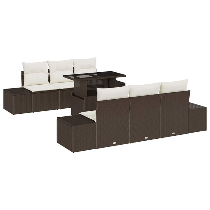 Set de canapele pentru grădină cu pernă 7 pcs maro și crem - WALTI WALTI